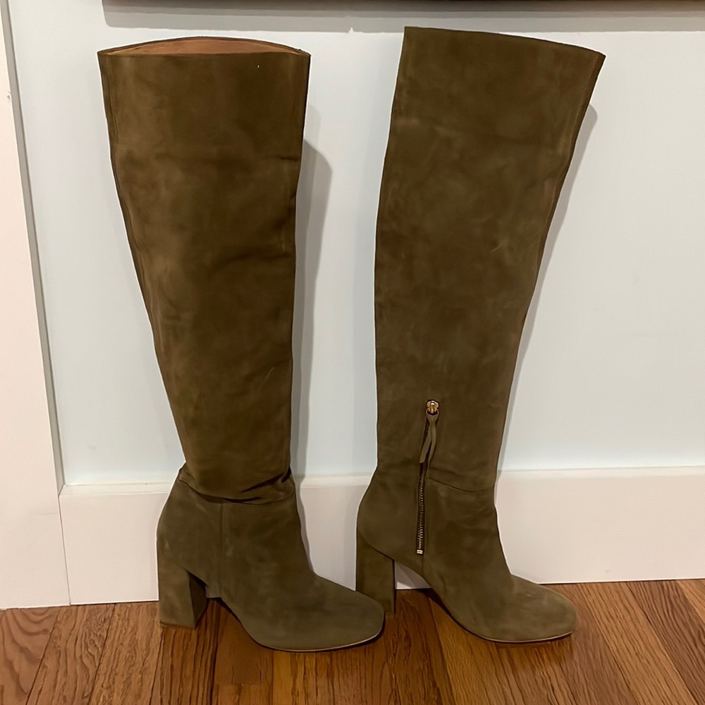 Free People Suede Over-the-Knee Tan Boots